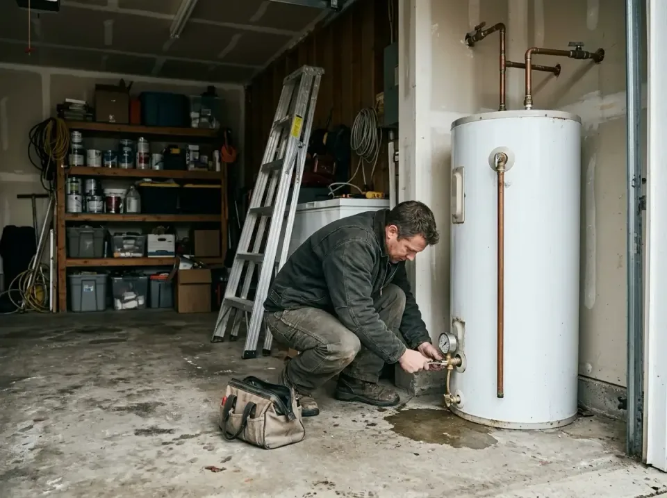 Water Heater — Residential Water Heater — Residential — Water Heater, Plumber, Tool Bag, Residential, Plumbing